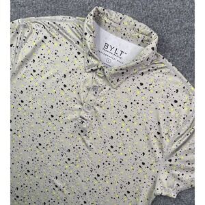 BYLT Shirt Men's L Performance Polo Gray Speckled Premium Basics